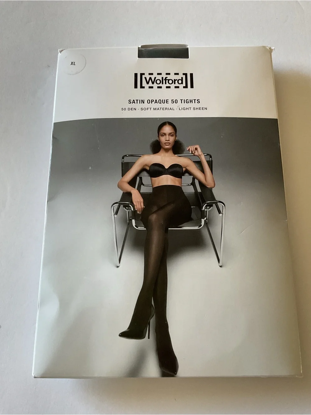 WOLFORD 18379 SATIN OPAQUE 50 TIGHTS BLACK SIZE XL
